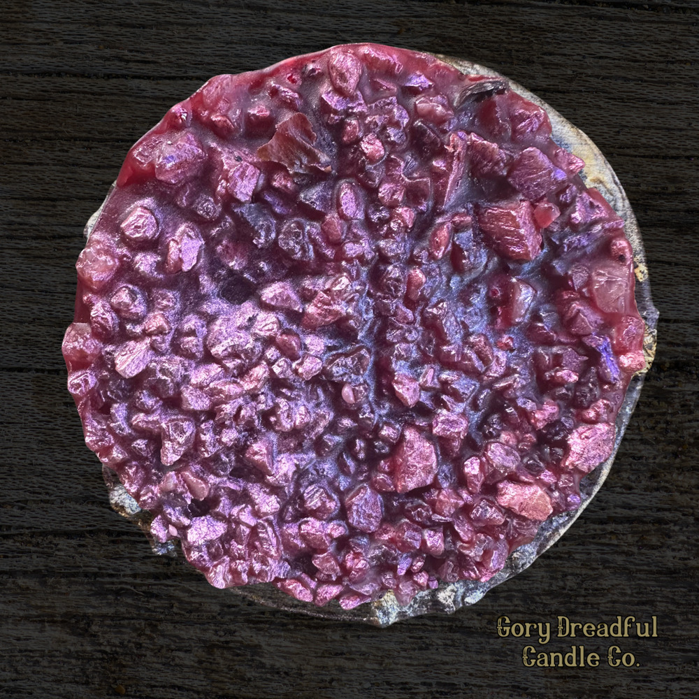 Peach Plunder Wax Melt Druzy - Brandied Peach & Leather Scent